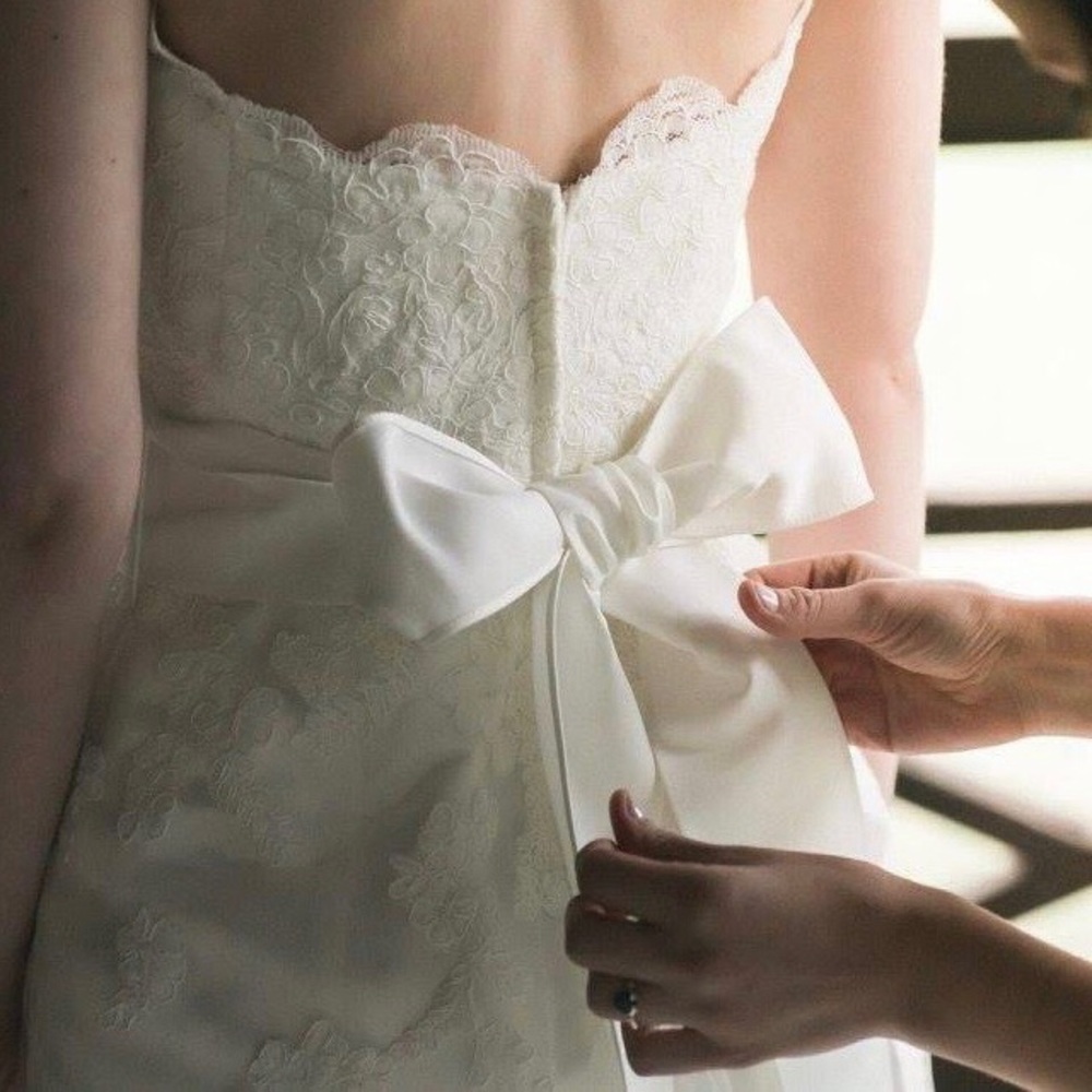 Eden Bridals Lace Strapless Wedding Dress - Picture 6 of 8